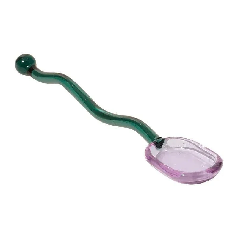 Wavey Handled Glass Milk Spoon 239594