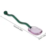 Wavey handled glass milk spoon