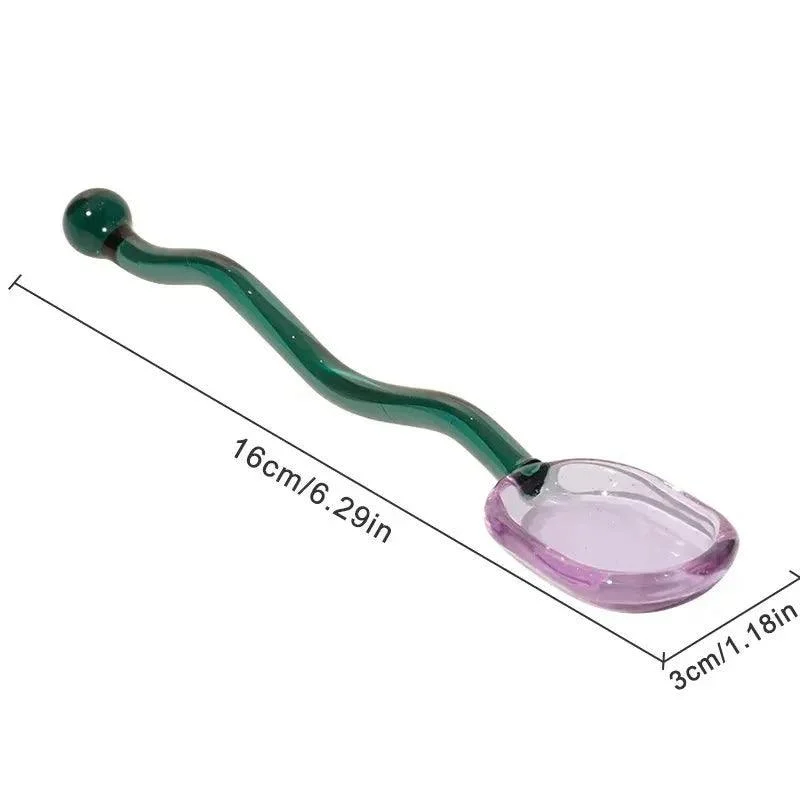 Wavey Handled Glass Milk Spoon 271565