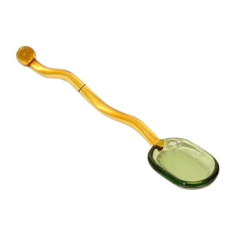 Wavey Handled Glass Milk Spoon 376670