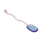 Wavey handled glass milk spoon