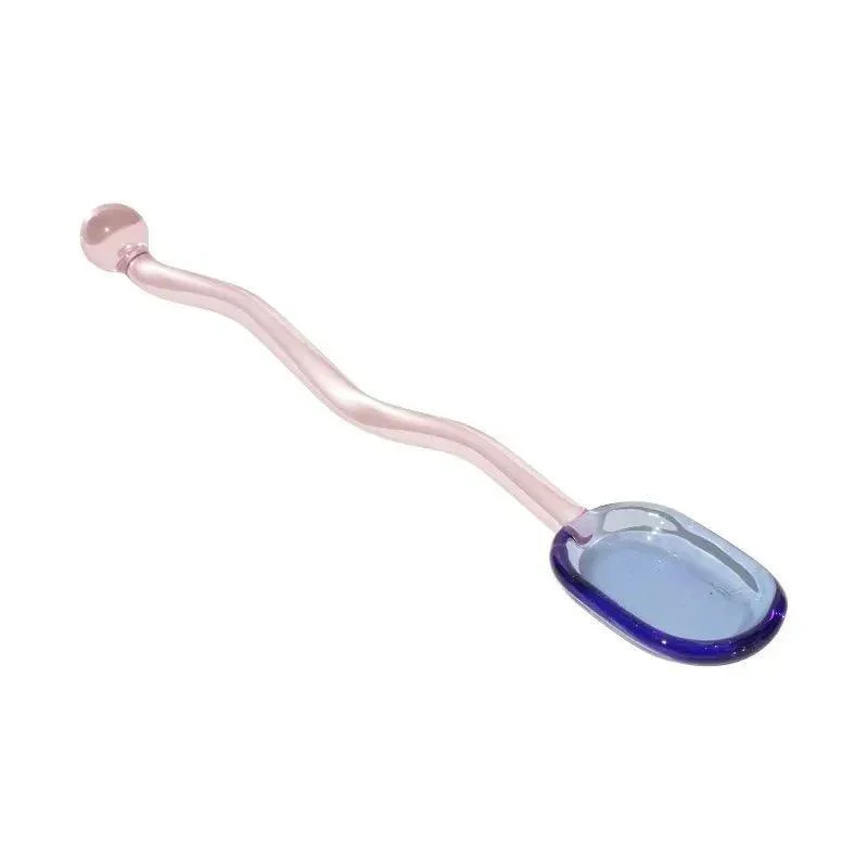 Wavey Handled Glass Milk Spoon 693490