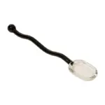 Wavey handled glass milk spoon