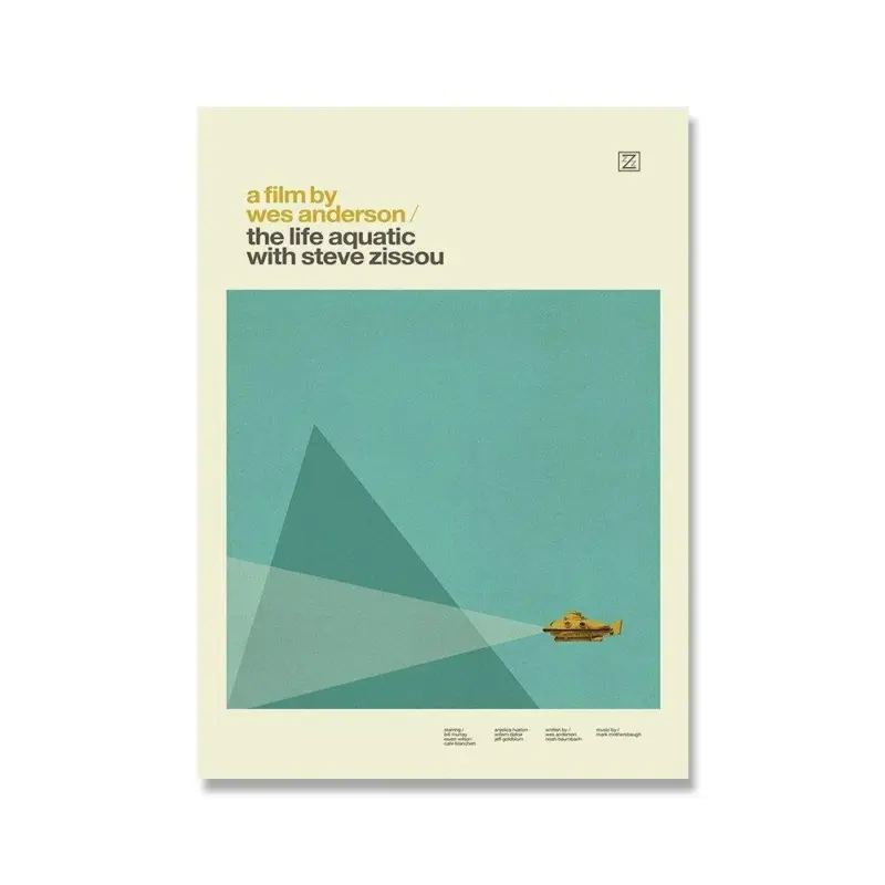 Wes anderson minimalist movie inspired canvas wall art posters