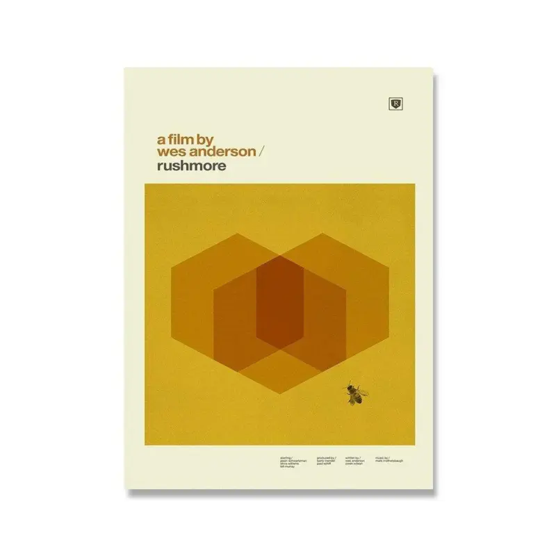 Wes anderson minimalist movie inspired canvas wall art posters