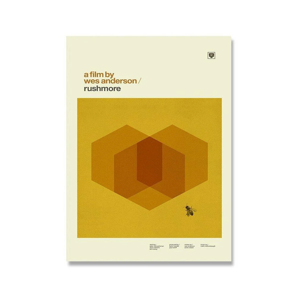 Wes Anderson Minimalist Movie Inspired Canvas Wall Art Posters 713220