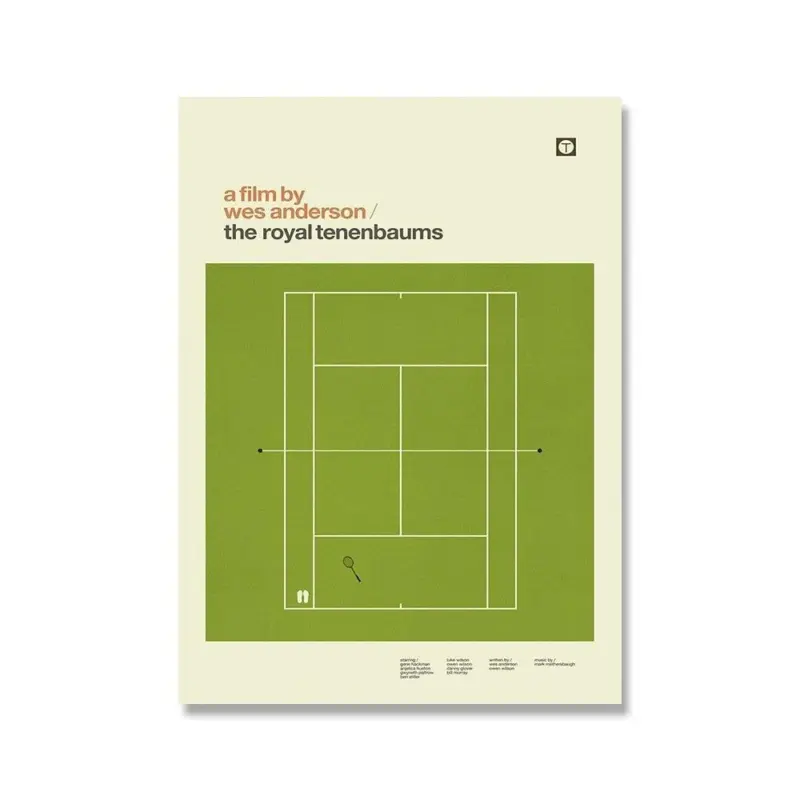 Wes anderson minimalist movie inspired canvas wall art posters