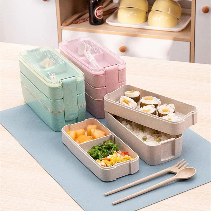 Wheat Straw Plastic Food Storage Containers Lunch Boxes 102368