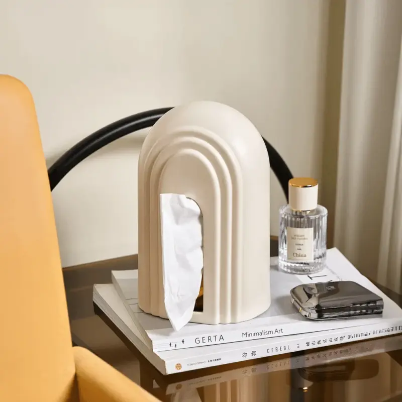 White arch design tissue box