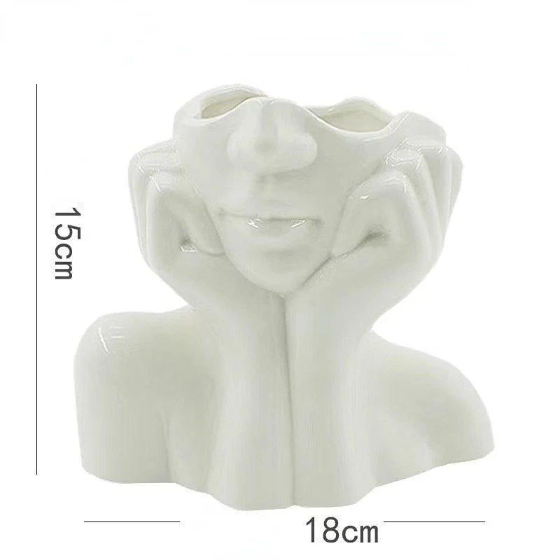 White Ceramic Shy Girl Decorative Vase 805288