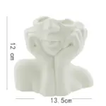 White ceramic shy girl decorative vase