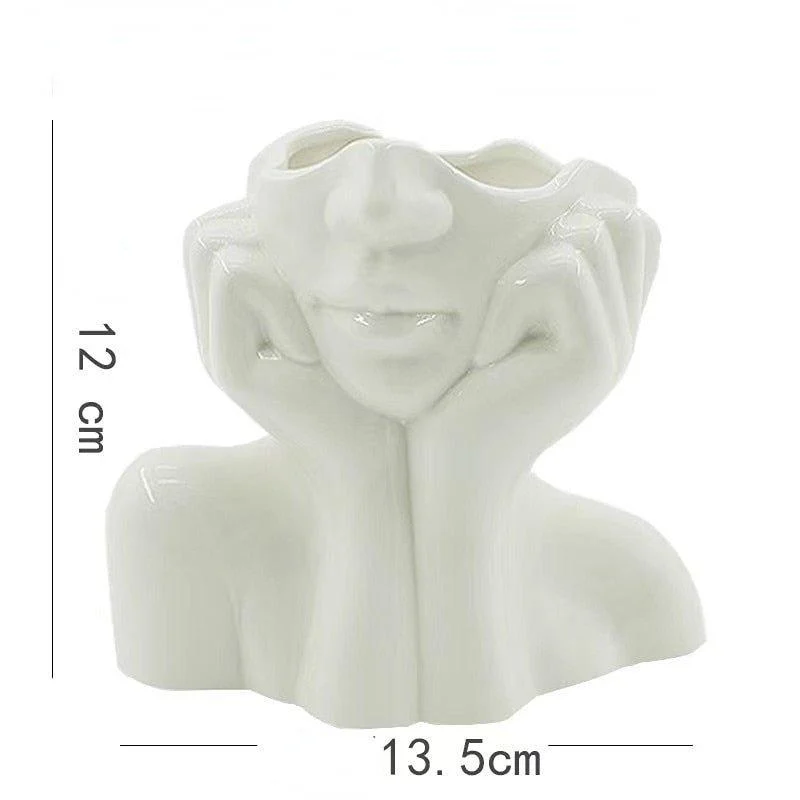 White Ceramic Shy Girl Decorative Vase 960192