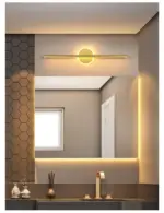 White gold bathroom vanity mirror lamp light