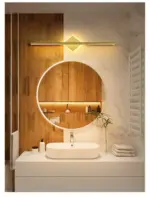 White gold bathroom vanity mirror lamp light