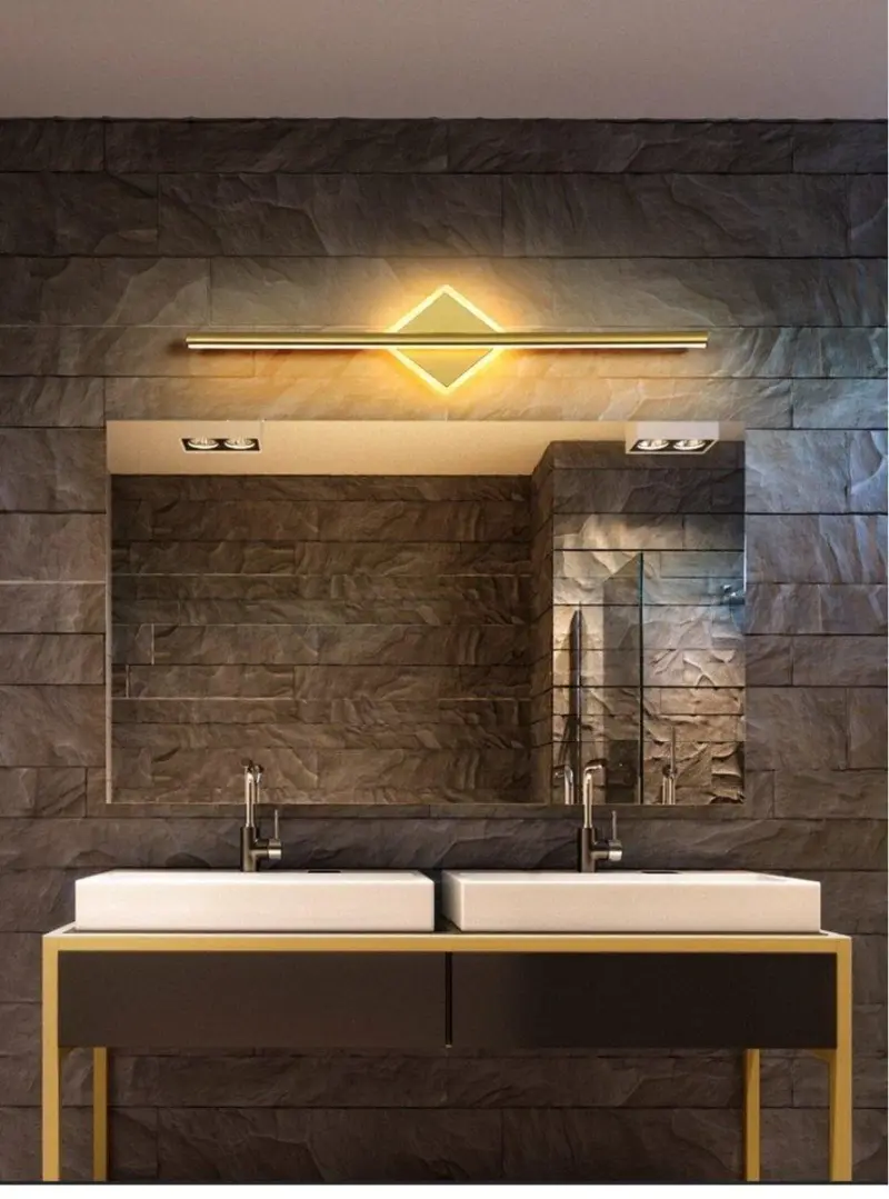 White gold bathroom vanity mirror lamp light