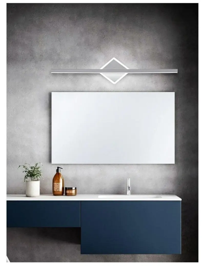 White gold bathroom vanity mirror lamp light
