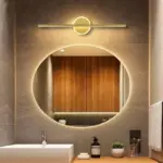 White gold bathroom vanity mirror lamp light