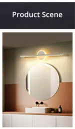 White gold bathroom vanity mirror lamp light