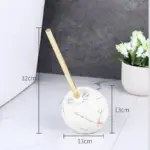 White marble texture ceramic base toilet brush variants