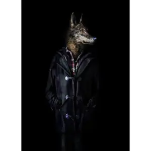 Wolf in Modern Trench Coat Poster | Wall Art Posters And Prints Canvas Painting