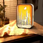 Woodcarving light creative gift minimalist bedside night light decoration desktop decoration birthday gift patchandbagel