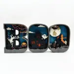 Wooden 3d halloween letter shaped led light holiday decor apparel dailysale