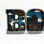 Wooden 3d halloween letter shaped led light holiday decor apparel dailysale