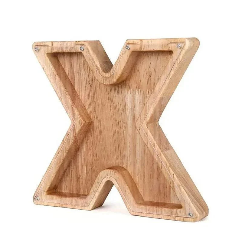 Wooden Alphabet Letters Initial Piggy Bank 106419