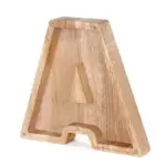 Wooden alphabet letters initial piggy bank