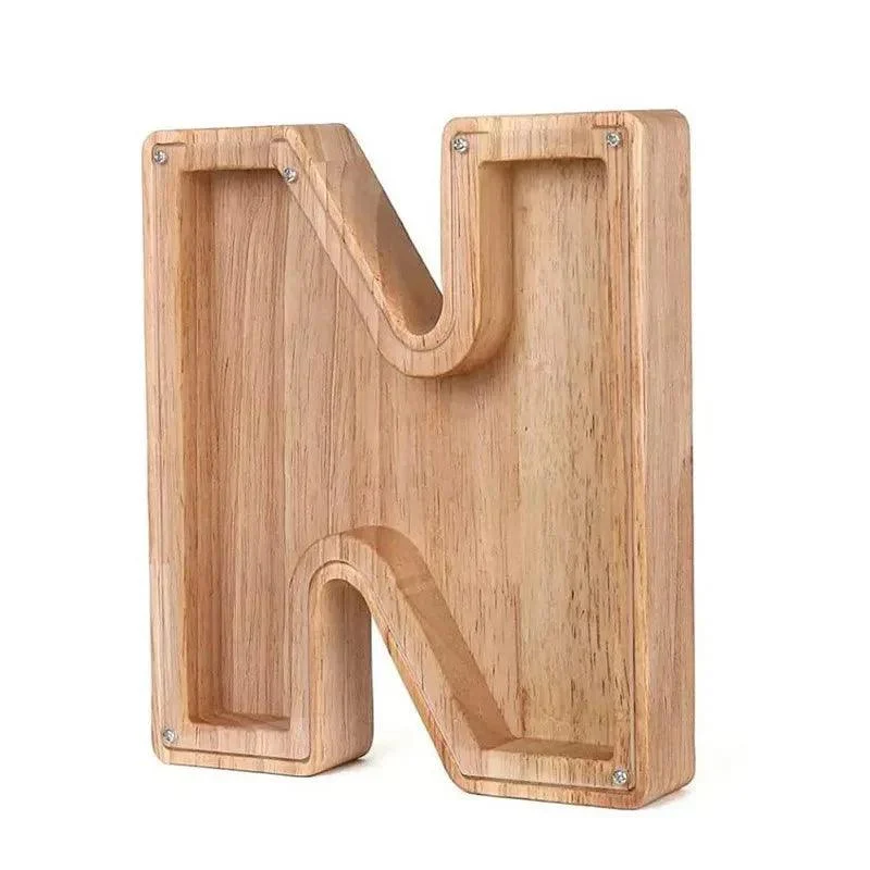 Wooden Alphabet Letters Initial Piggy Bank 525835