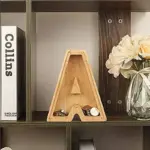 Wooden alphabet letters initial piggy bank