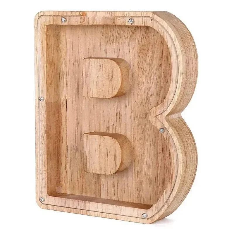 Wooden Alphabet Letters Initial Piggy Bank 592673