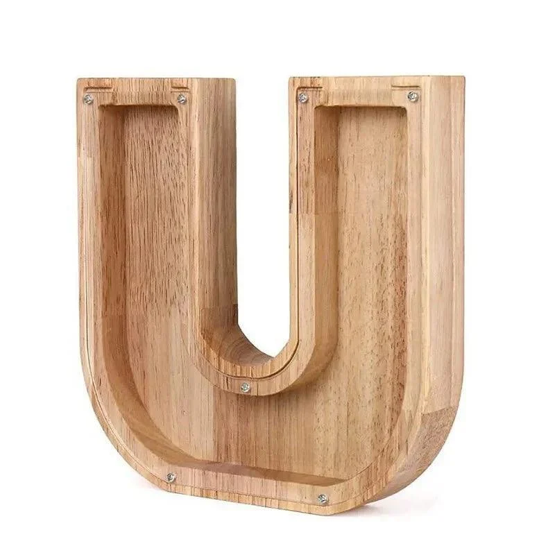 Wooden Alphabet Letters Initial Piggy Bank 700854