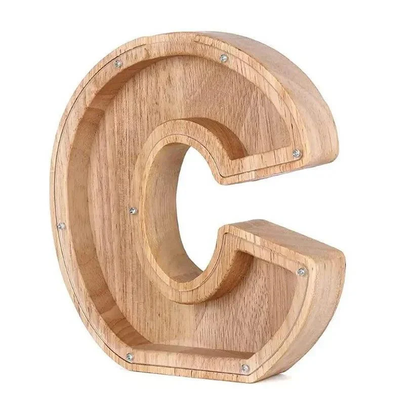 Wooden Alphabet Letters Initial Piggy Bank 952007