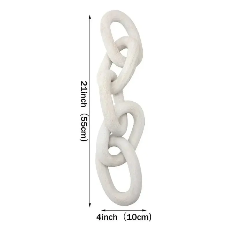 Wooden boho style carved chain link