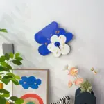 Wooden cartoon art flower wall clock