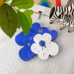 Wooden cartoon art flower wall clock
