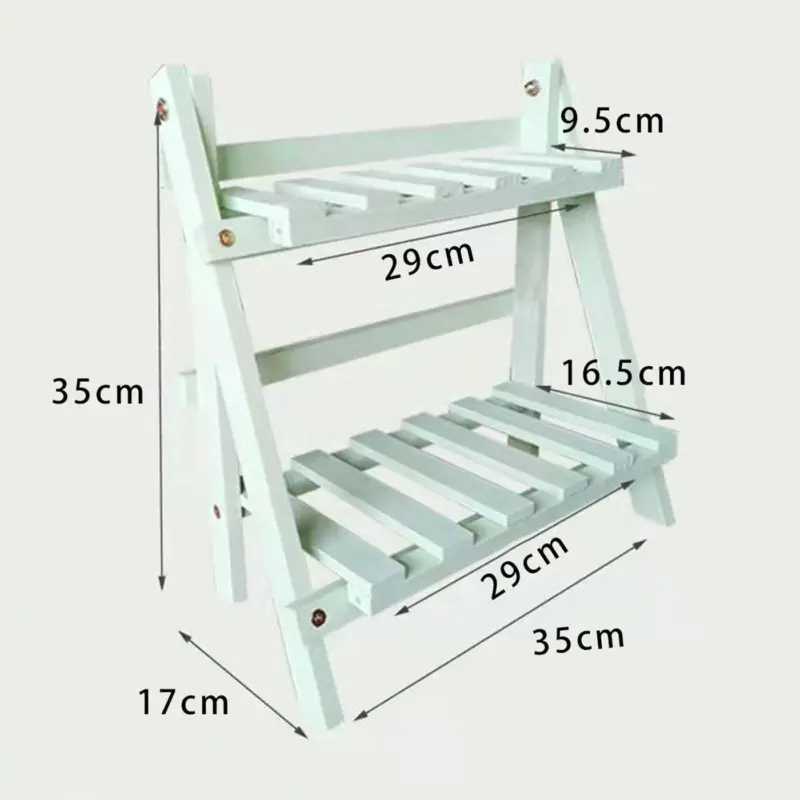 Wooden double layer storage racks