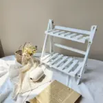 Wooden double layer storage racks