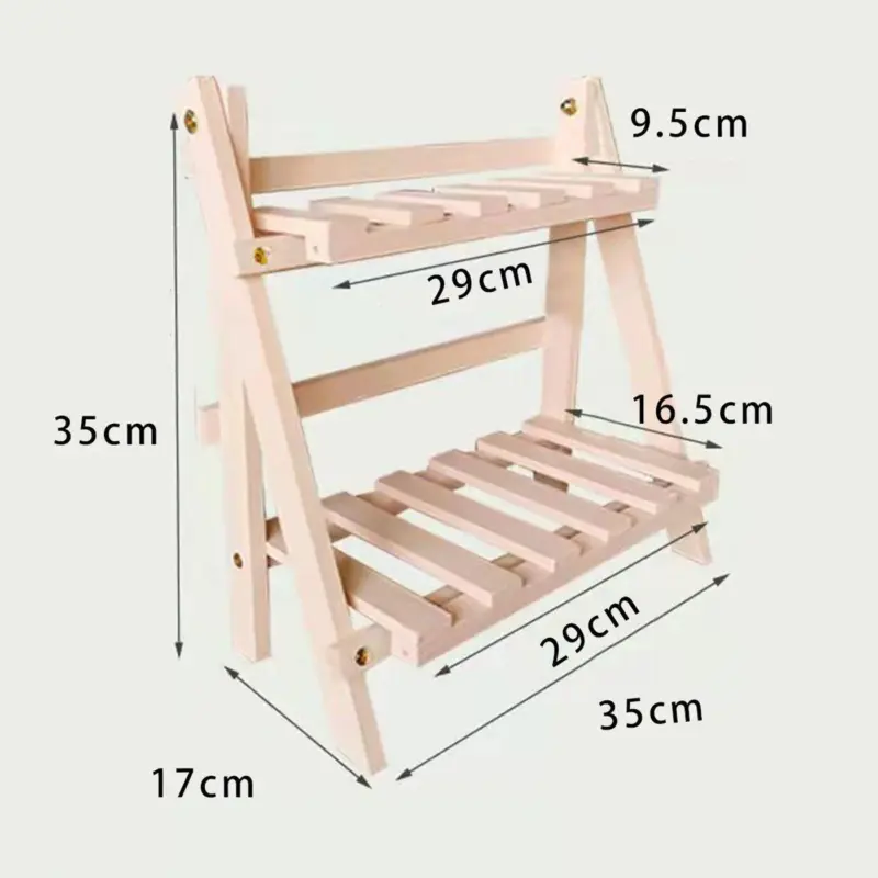 Wooden double layer storage racks