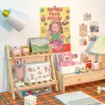 Wooden double layer storage racks