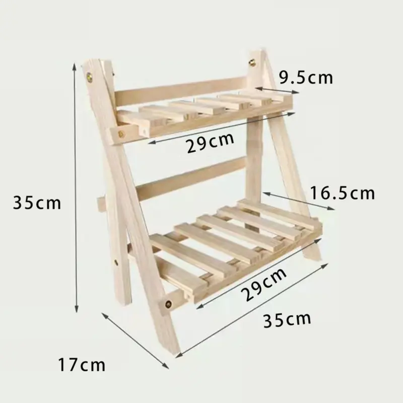 Wooden double layer storage racks