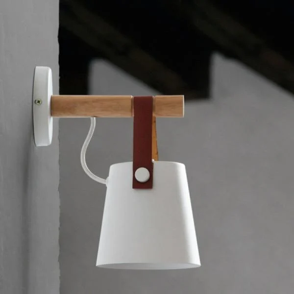 Woodly Hanging Wood Simple Wall Light 398213