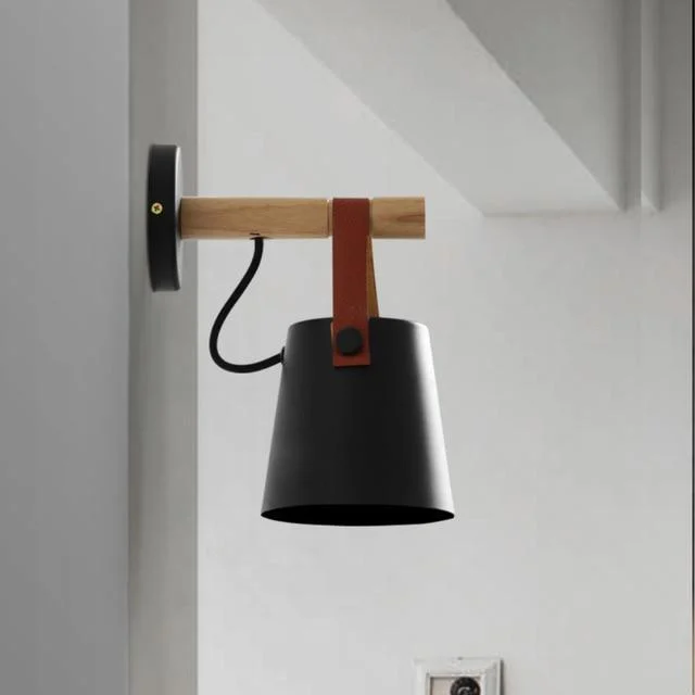 Woodly Hanging Wood Simple Wall Light 680856