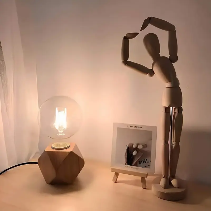 Woodwhimsy retro holzlampe naturholz led dekoration xlumina14