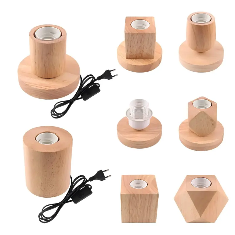 Woodwhimsy retro holzlampe naturholz led dekoration xlumina18