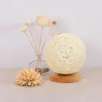 Woven glow rattan kugel tischlampe naturliches licht warmes ambiente xlumina6