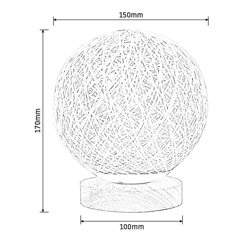 Woven glow rattan kugel tischlampe naturliches licht warmes ambiente xlumina7