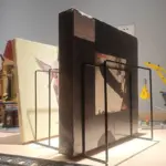 Wrought iron book record storage stand