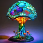 XLumina glas in glas led tischlampe dekorativ ambiente beruhigend klassik blau 7W
